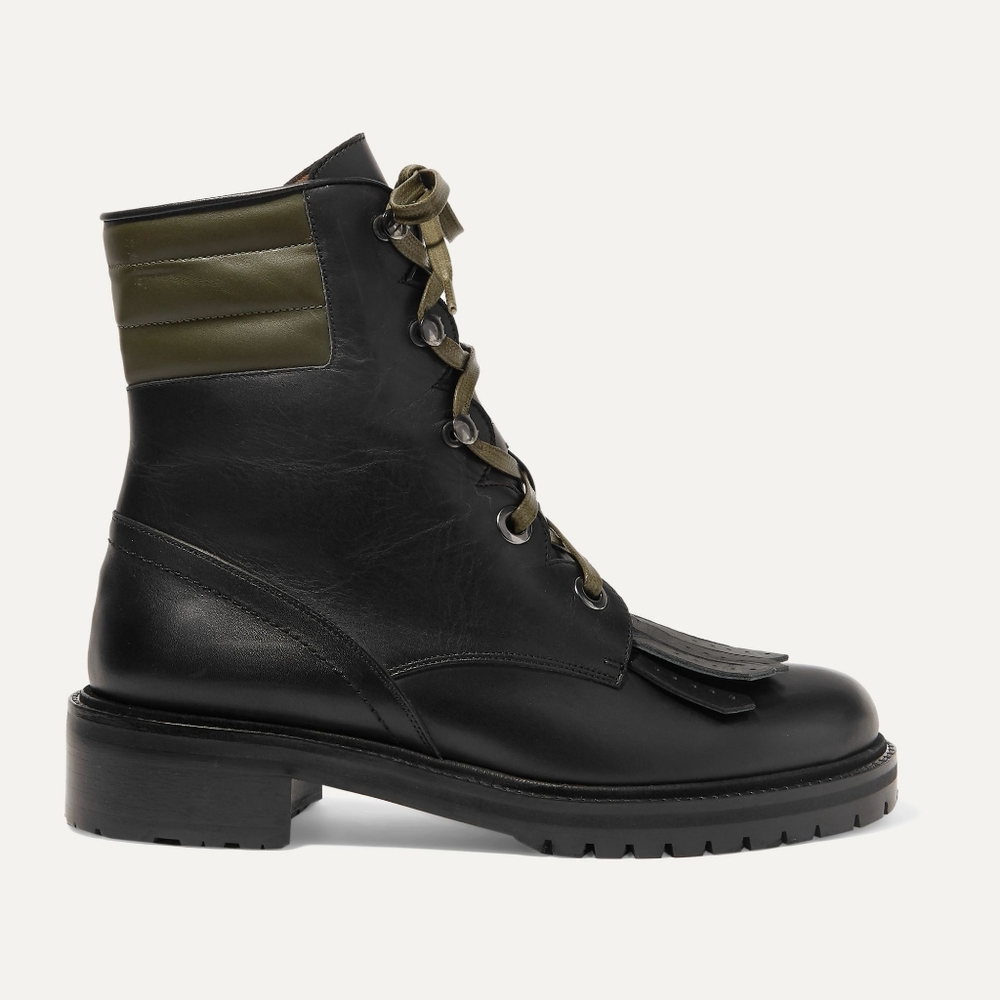 Tabitha Simmons Rhodes Leather Ankle Combat Boots